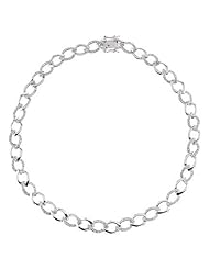 Oval C.Z. Diamond Link Chain Necklace Bridal Jewelry