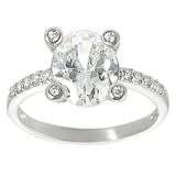 Sterling Silver Oval-cut Cubic Zirconia Ring