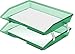 Acrimet Facility 2 Tier Letter Tray, Side Load, Letter Size/A4, Desktop File Organizer, Plastic (Clear Green Color)