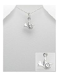 Bird Message Pendant Necklace In 92.5 Sterling Silver