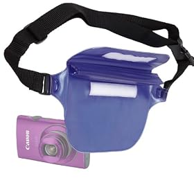 DURAGADGET Compact Camera Waterproof Waist Bag / Dry Case For Canon IXUS 260 HS / 230 HS / IXUS 310 HS / 125 HS / 510 HS (Blue)