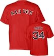 David Ortiz T-Shirt - Boston Red Sox #34 David Ortiz Name and Number S/S Red Tee