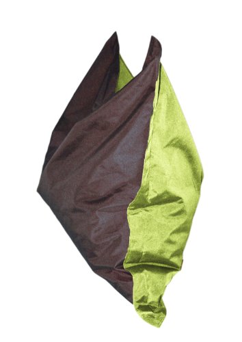 Kinzler K-11271/43 Sitzsack "Small Chilli", 90 x 140 cm, ca.130 Liter Polystyrolk&uuml;gelchen, 2-farbig dunkelbraun - apfelgr&uuml;n