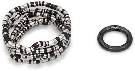 Baoyi Jewelry(tm) 6mm Bendable Necklace Snake Twist, Multi-color Black Gold Red Copper Medium 6mm in Diameter 37 Inch Long Stainless Steel (6MM Silver/Black mixed Necklace)