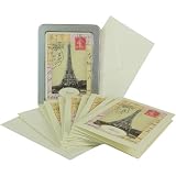 Eiffel Tower Paris Merci Cavallini Glitter Cards 10 Boxed Notecards and Envelopes