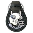 Tennessee Titans Small Fine Leather/Pewter Key Ring - NFL Football Fan Shop Sports Team Merchandise