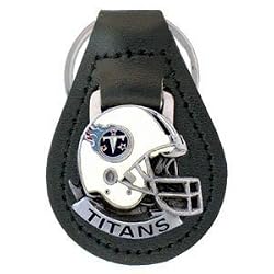 Tennessee Titans Small Fine Leather/Pewter Key Ring - NFL Football Fan Shop Sports Team Merchandise