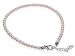 Sterling Silver Pink Imitation Pearl 9 to 10 inch Ankle Bracelet Made with Swarovski Elements