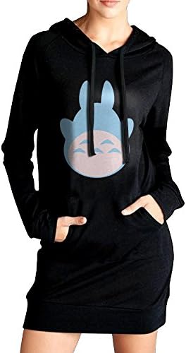 Rolinock Japanese Popular Anime Characters My Neighbor Totoro Women's Long Hooded Sweatshirt With Pocket