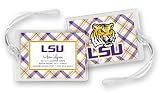 Noteworthy Collections College Bag/ID Tags - Plaid (LSU)