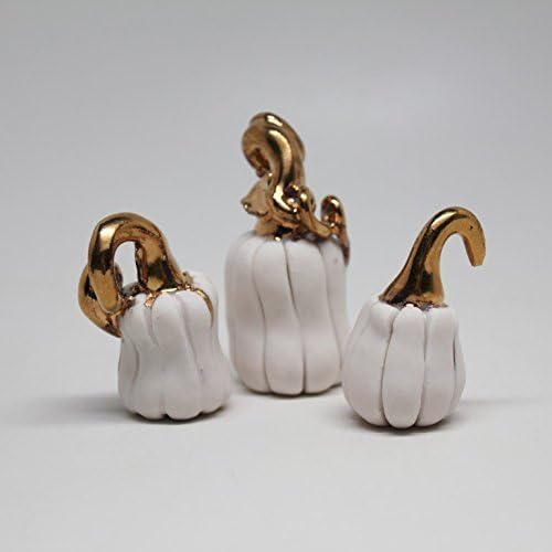 Tiny Porcelain and Gold Pumpkins