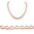 AugustinaJewelry Single Strand 18 Inch 9-10mm pink Oval Shape Freshwater Cultured Pearl Necklace