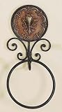 Wrought Iron Tuscan Fleur De Lis Bathroom / Kitchen Towel Holder