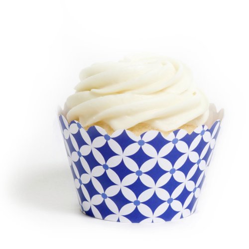 Dress My Cupcake Royal Blue Diamonds Cupcake Wrappers, Set of 12