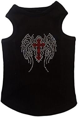 Cross and Wings Rhinestone Ribbed Tank Top for Dogs (XX-Small)