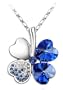 The Royal Boutique Kleeblatt Kette mit faux Kristallen Sapphire Blau The Royal Boutique Kleeblatt Kette mit faux Kristallen Sapphire Blau
