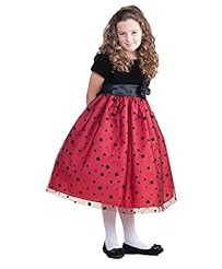 Girls Polka Dot Print Tulle/Velvet Knee Length Short Sleeves Flower-Girl Dress 