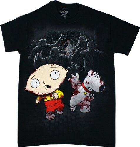 Family Guy Zombie Escape Men's Black T-Shirt