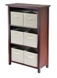 Winsome Wood Verona Wood 4 Tier Open Cabinet with 6 Beige Folding Fabric Baskets 41Jdiu6SgzL. SL160 Winsome Wood Verona Wood 4 Tier Open Cabinet with 6 Beige Folding Fabric Baskets