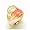 Pink Coral Ring with Opal in 14K Yellow Gold