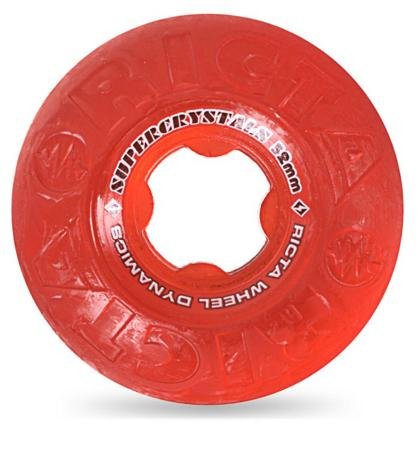 Ricta Supercrystal (Set of 4) Skateboard Wheels - 52mm - Clear / Red