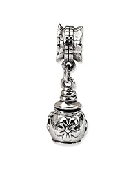 Sterling Silver s Floral Ash Dangle Bead by Reflection Beads, Best Quality Free Gift Box Satisfaction Guaranteed