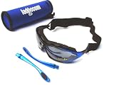 Blue Ladgecom All-Weather Sunglasses & Goggles with Head Strap for Cycling, Running & Ski Sports