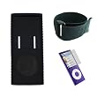 BLACK Grip Silicone Case/Skin/Protector/Cover for Apple iPod Nano 4G 4th Generation Chromatic 8GB 16GB + LCD Screen Protector + Sports Armband (Other Colors Also Available)