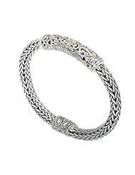 925 Silver Filigree Swirl Bracelet with 18k Gold Accents- 8.5 IN