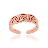18K Rose Gold Over Sterling Silver Irish Celtic Knot Toe Ring