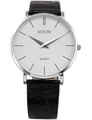 White Big Dial Mens Lady Women Unisex Leather Quartz Sport Wrist Watch Gift SNB011