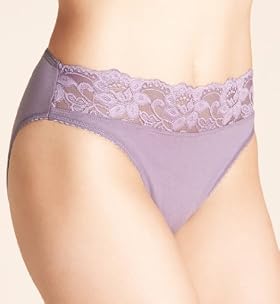 5 Pack Cotton Rich Lace Waistband High Leg Knickers