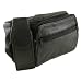 Genuine Leather Black Fanny Pack Waist Bag with Cell Phone Pouch