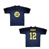 Youth / Boys NFL Green Bay Packers Rodgers #12 Athletic Comfortable Fit Short Sleeve Jersey Shirt - Dark Blue (Size: 14-16 )