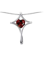 Original Star K (tm) Large Christian Cross Of Love Pendant With 8mm Heart Shape Simulated Emerald in .925 Sterling Silver