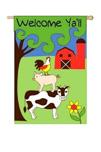 Welcome Farm Regular Size Applique Flag