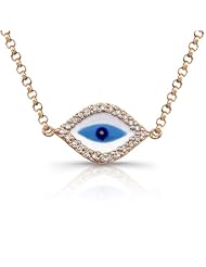 Victoria Kay 14k White Gold Diamond Enamel Evil Eye Bracelet (1/8cttw, JK, I2-I3)
