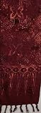 Scarf, Rayon Batik - Butterflies and Spirals on Light Burgundy