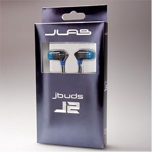 JBuds J2 Premium Hi-Fi Noise-Isolating Earbuds (Black/Electric Blue)