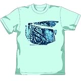攻殻機動隊 笑い男ウォールペイントTシャツ ミントグリーン サイズ:L
