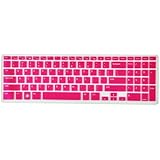 Silicone Laptop Keyboard Cover Skin Protector for Dell Inspiron New 15R N5110 M5110 M511R Us Layout (Rose Red Semitransparent)