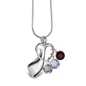 Mother's Loving Embrace Birthstone Charm Pendant
