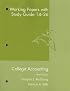 College Accounting Working Papers With Study Guide 14-26 9th Edition