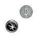 Spider - White on Black Metal Craft Sewing Novelty Buttons - Set of 4
