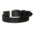 Mens New Genuine Leather Up-Scale Silver Buckle 1.4 Inch Black Belt by Landes