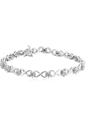 Sterling Silver Diamond Bracelet (1/10cttw, I-J Color, I2-I3 Clarity), 7.5"