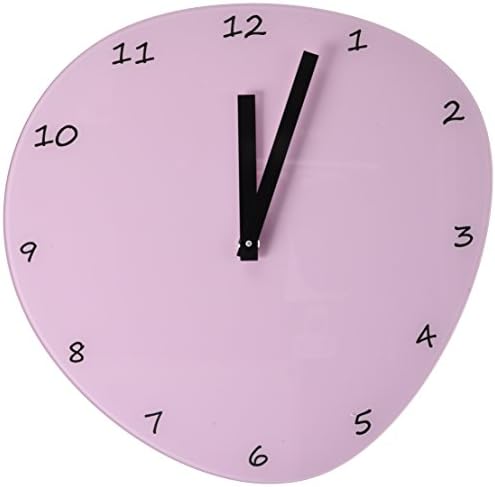 Refelx Non-Ticking Silent Acrylic Wall Clock, Large, Pebble Shape, Pink