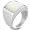 Stainless Steel Polished Mother of Pearl Square Signet Ring - Size 7.0