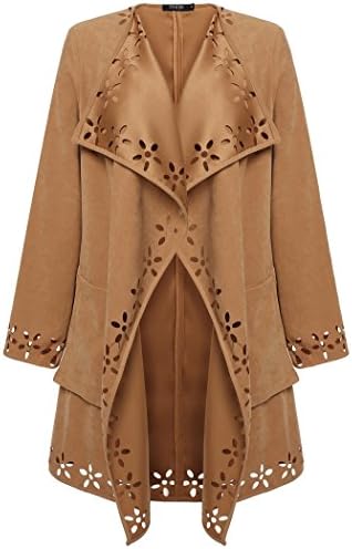 Women Lady Cardigan Solid Long Straight Coat Outerwear Overcoat