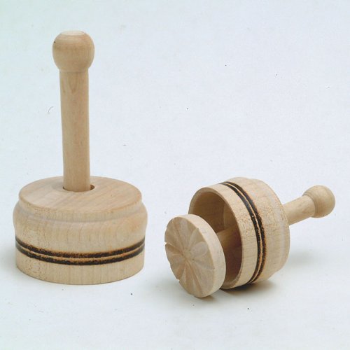 Wooden Butter Mold - Round with Plunger